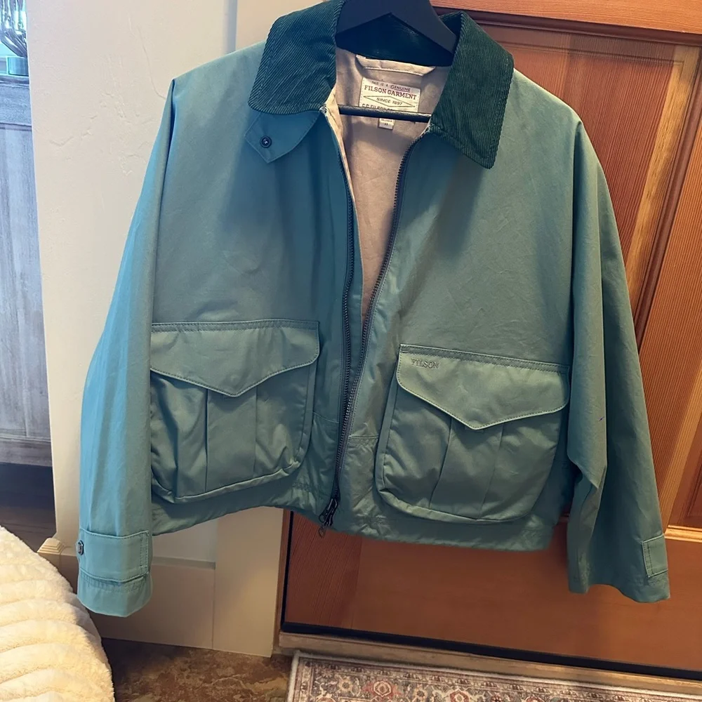 Filson Green Jacket with Dark Green Corduroy Collar - Picture 1 of 2